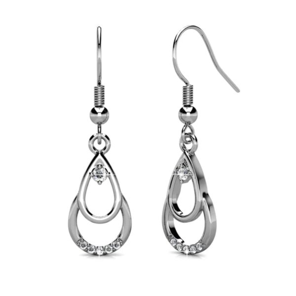 Elegant Earrings Made of Sterling Silver and Swarovski Crystals