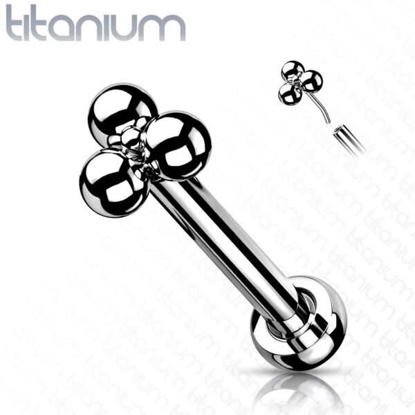 Titanium Push-Fit Labret with triple ball top