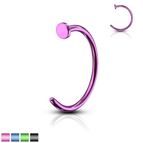 Coloured plated steel nose piercing