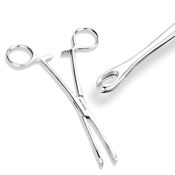 Mini forester forceps for placing piercings with slot